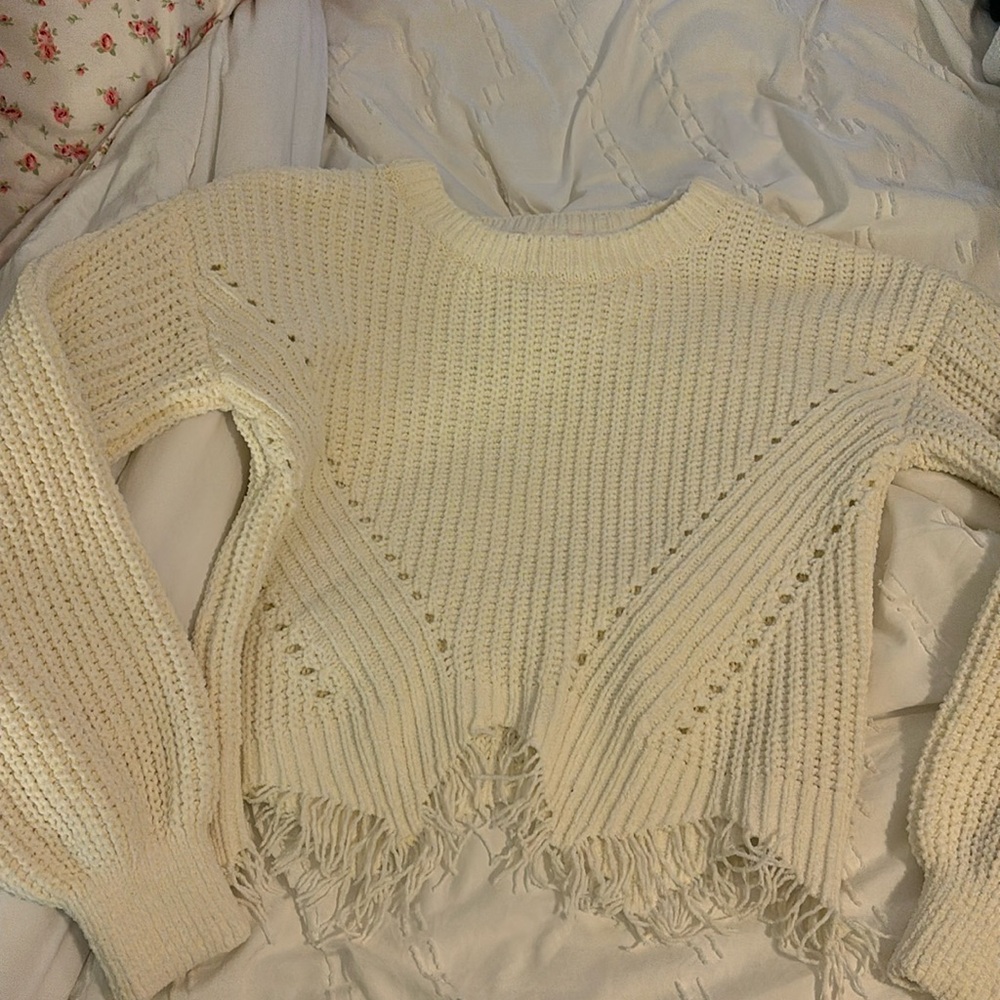 white sweater